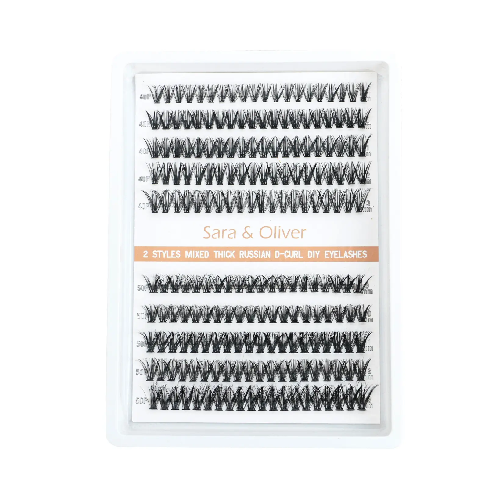 Sara & Oliver 200 PCS Beauty Eyelash Clusters Kit - 9mm-13mm Natural Color Cat Eye Cosmetic Lash Extensions, DIY False Makeup Lash Clusters, Diy False Eyelashes, Volumized False Eyelashes