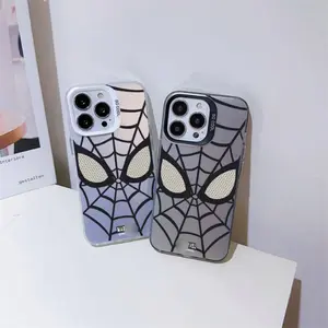 Black Spider Web Aesthetic Phone Case for iPhone 17 16 15 14 13 12 11 Pro Max & Samsung Galaxy S25 S24 S23 – Cool Street Graphic Protective Cover