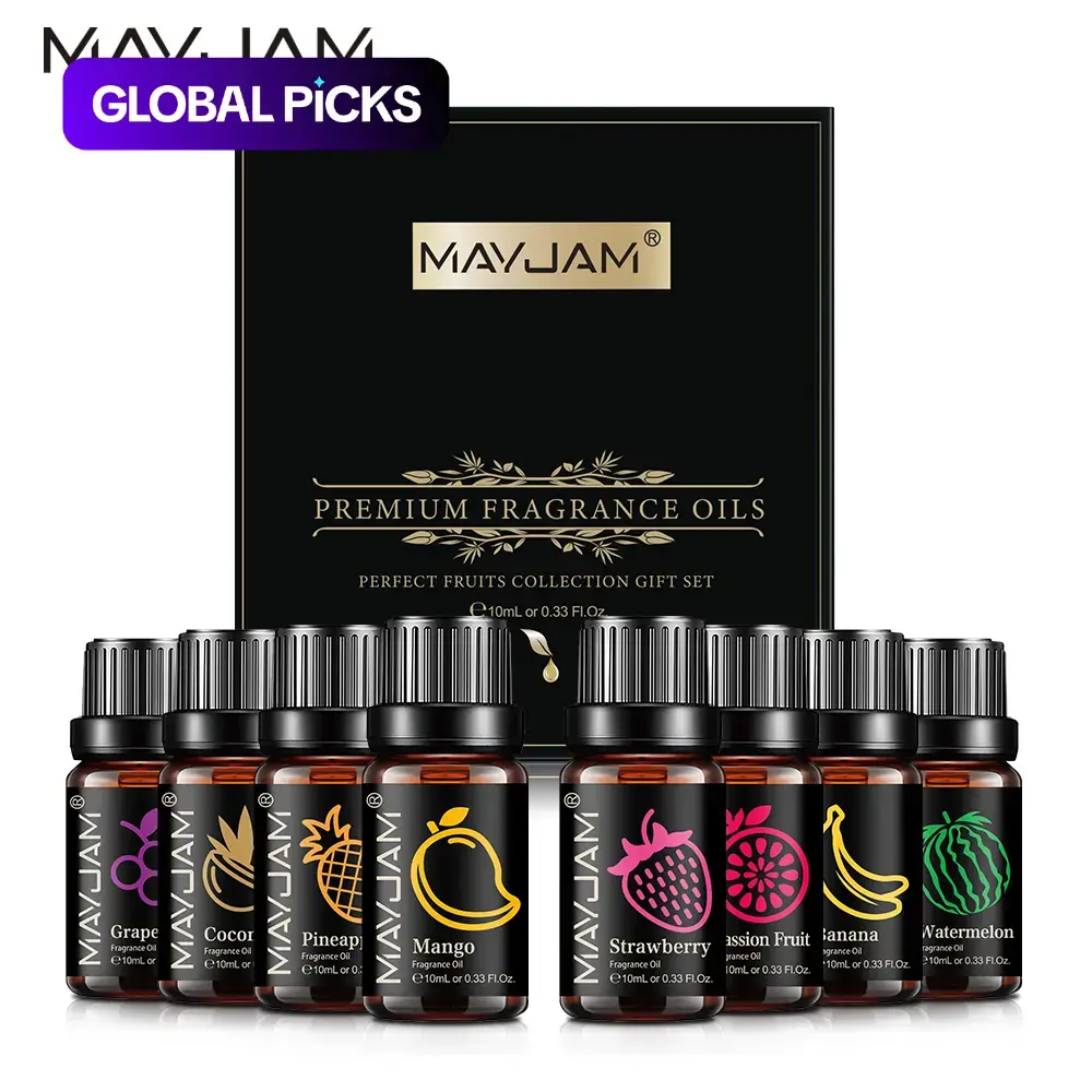 10ml Aromatic Fruity Glass Fragrance Oil, 1/2 Boxes Aroma Oil Set for Diffusers & Humidifiers, Bedroom Refreshing Decor, Scented Oils, Room Scents, Home Fragrances, Aromatherapy Diffuser #GLOBAL PICKS