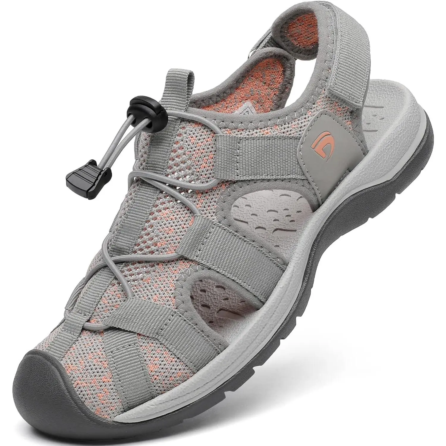 Dannto Womens Hiking Sandals Closed Toe Mesh Summer Outdoor Beach Sandals Adjustable Double Buckle Water Shoes