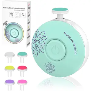 Baby Nail Trimmer Electric Baby Nail File, Baby Nail Clippers, 6 Grinding Heads, Safe Easy Quiet Baby Nail Grooming Care Kit for Newborn Infant Toddler Adult Battery Operated (Not Included)