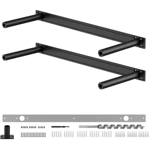 Floating Shelf Brackets Heavy Duty (No Router) – 200lbs Blind Support Hardware with Drillable Backplate – Fits 1.2"–4" Wood – Aluminum Rod Mounting Bracket Kit
