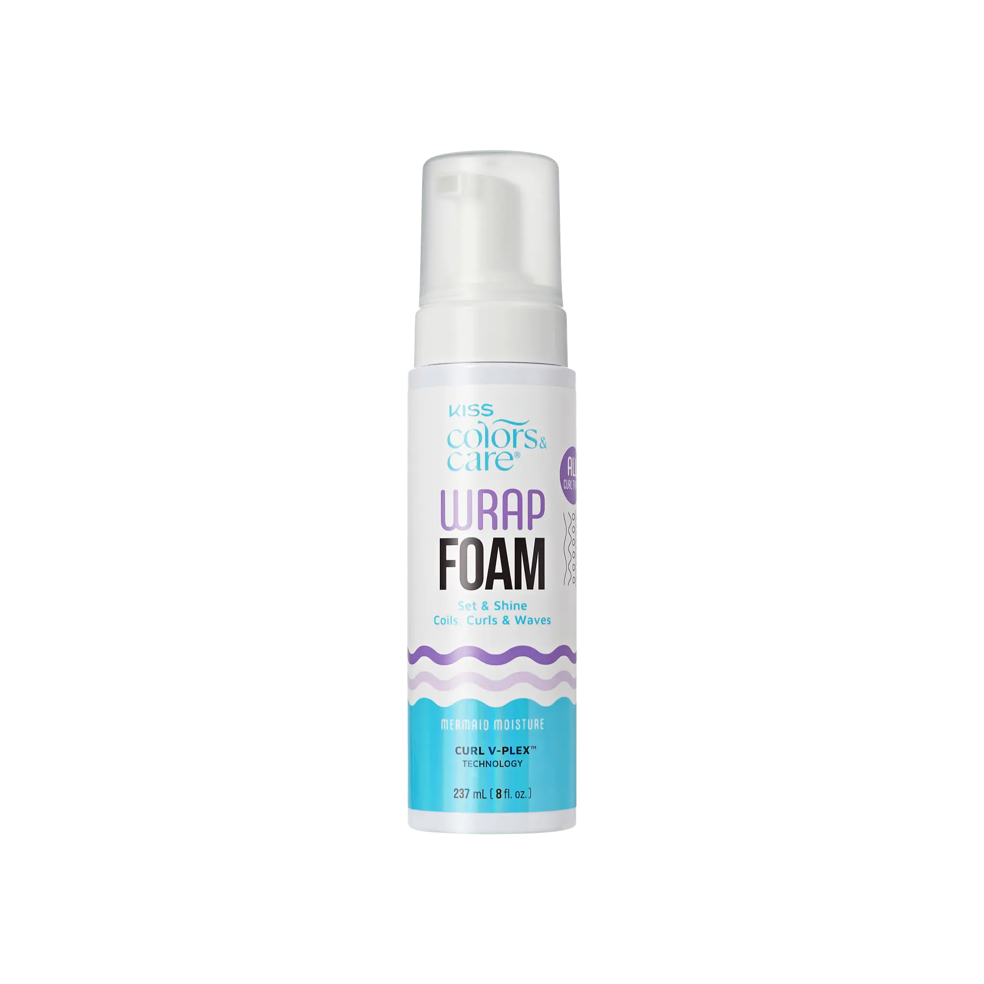 Kiss Colors & Care Wrap Foam Hair Mousse, Set & Shine - 8 fl oz