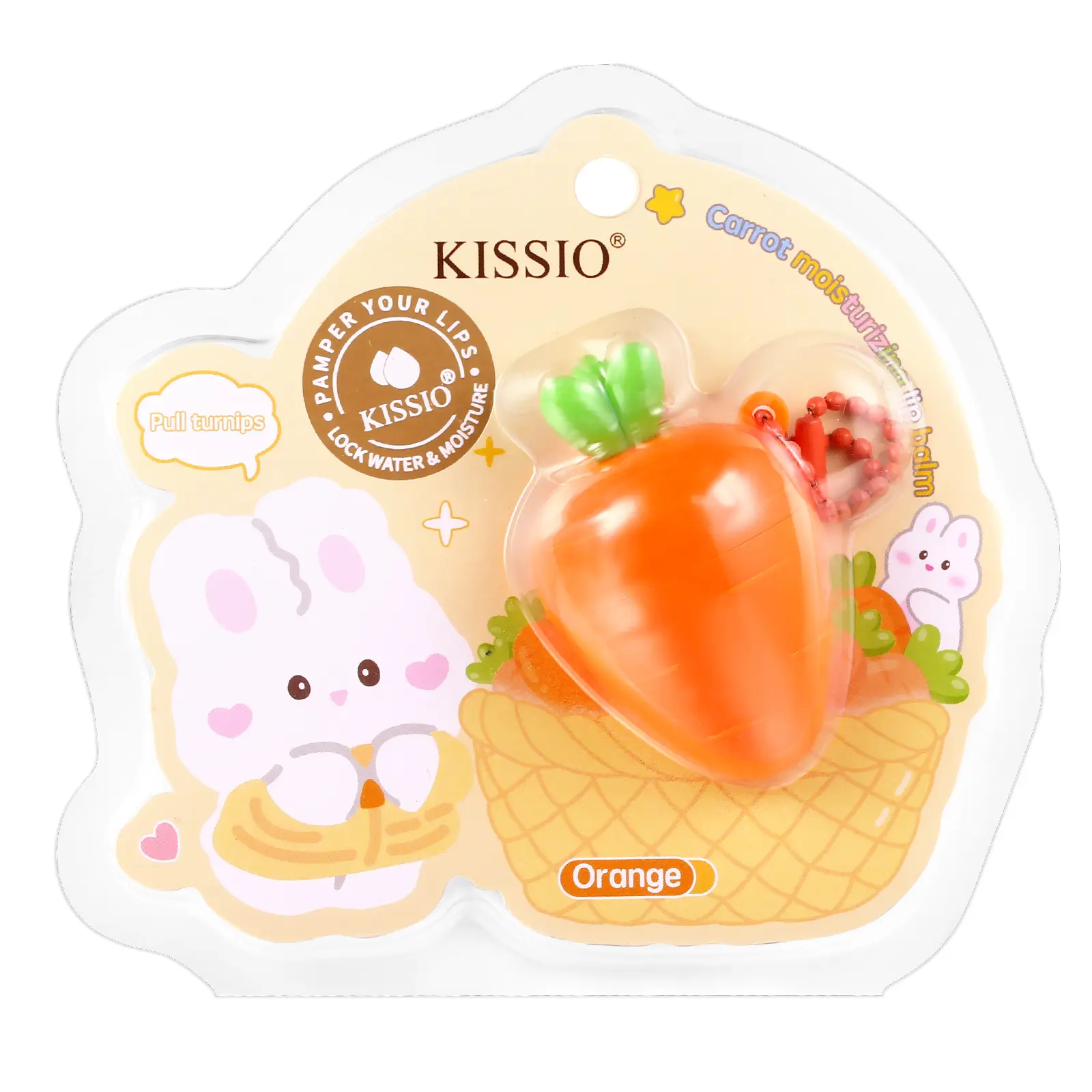 KISSIO Lip Balm,Tasteless,Carrot Shaped,Lip Care with B5 Panthenol,Macadamia Seed Oil and Olive Oil,Moisturize and Soothe Dry Chapped Lips,Make Lips Soft,0.12 oz