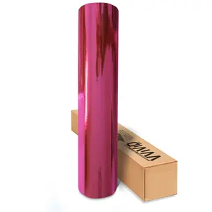 Gloss Chrome Pink Vinyl Wrap Adhesive Film Sheet Roll Air Release Diy (1ft X 5ft)