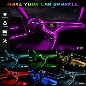 Multicolor LED Strip Lights for Car Interior, RGB Neon Light, Dashboard Fiber Optic Lamp, USB Storage Disk, Automotive Lighting Accessories