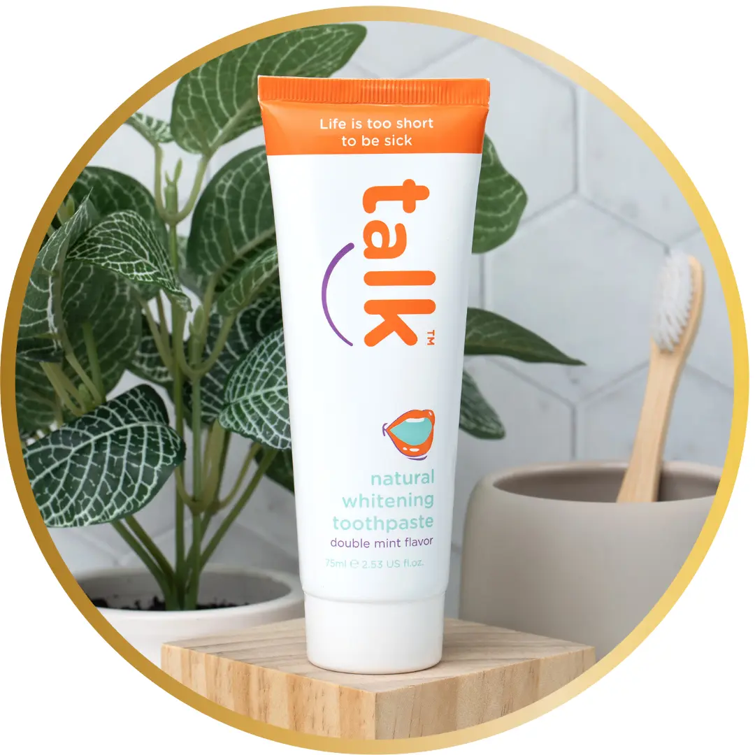 TrnscndWellness Talk Fluoride Free Natural Whitening Toothpaste with Hydroxyapatite for Polished Teeth Vegan Certified Non Harmful Ingredients Double Mint Flavor - Oral