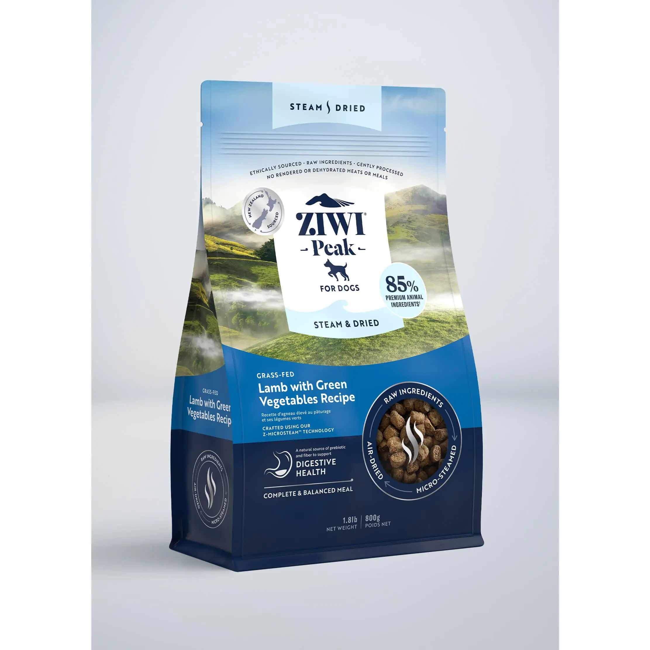 ZIWI Peak Steam & Dried Lamb with Green Vegetables Recipe for dogs