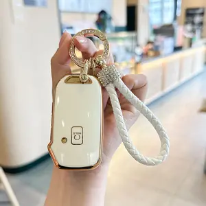 ACEBOY for KIA Key Fob Cover Case with Keychain for 2019 2020 2021 2022 Kia K5 Sorento Telluride etc (1 OR NO BUTTON ON FRONT SURFACE ONLY)