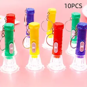 Random Color Mini LED Flashlight Keychain, 10pcs/set Portable Keychain Flashlight, Party Gift for Friends, Party Favors for Birthday, Wedding, Festival, Light Up Keys