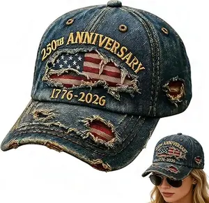 USA 250th Anniversary Distressed Casual Cap,250 Anniversary USA hat 1776-2026 Commemorative Baseball Cap,Traditional American Tribute Hat Gift Honoring Patriots & Veterans Blue