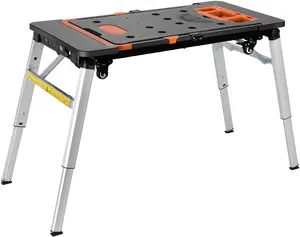 TLGREEN Multifunctional Folding Work Table, 7 in 1 Work Benches for Garage, as Portable Workbench, Sawhorse, Scaffold, Platform, Car Creeper, Dolly and Hand Truck, with 4 Wheels summervibes