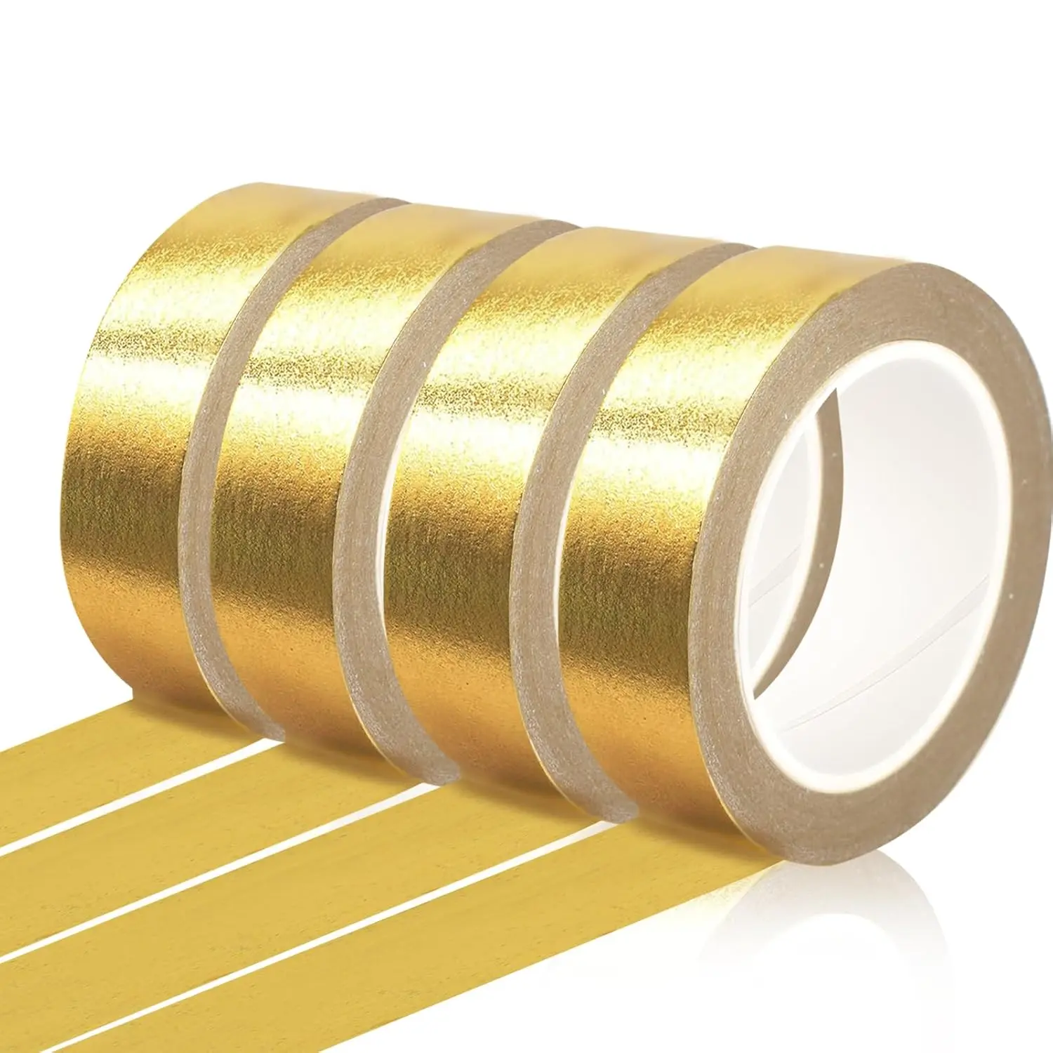 Gold Washi Tape Set, 4 Rolls Gold Foil Tape (0.59in x 33FT, 132FT Total) for Scrapbooking, Journaling, DIY Crafts (Toys & Hobbies Scrapbooking & Stamping Supplies)