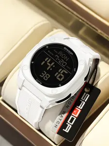 SANDA New 6272 Fashionable Men's Electronic Digital Watch Sports Multifunctional Waterproof LED Sport Casual Electronic Watch, Round Dial Quartz Watch, with Box, Daily Decor, Trendy All-match, Durable Watch