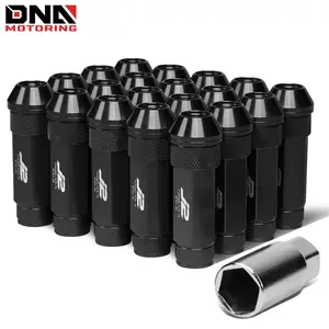 J2 Engineering 7075 Aluminum M12X1.5 20Pc 70mm Open-End Lug Nut Set W/Key