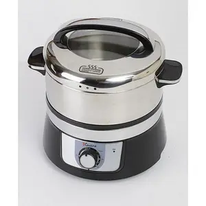 EuroCuisine Electric Stainless Steel Food Steamer - Black