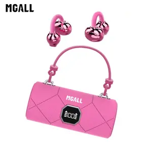 MGALL X22 Fashionable Clip-On Wireless Headphones with Handbag‑Style Light‑Luxury Leather Texture, Comfortable Fit, 2025 Bluetooth 6.0, LED HD Display, HiFi Sound, Sport & Travel Ready, Perfect Gift for Girlfriend,TikTokShop Back to School