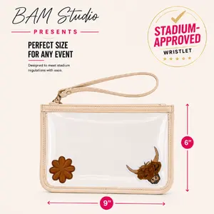Stadium Approved Clear Wristlet Bag for Concerts, Game Day & Festivals | BAM Studio | Custom