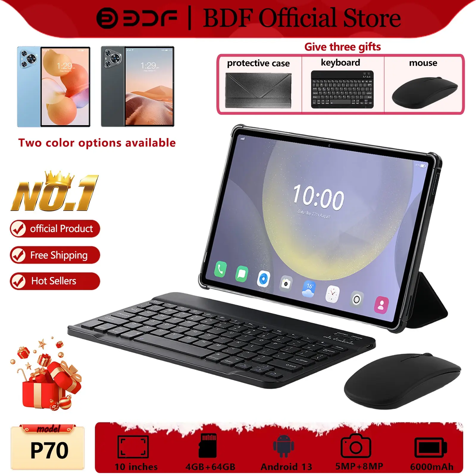 13 Tablet PC, 4GB Memory & 64GB Storage, Mediatek Mt6750 Chipset, 6000mah Battery, 10.1-Inch IPS Display, 4g Lte WiFi, Dual-Mode Design, Keyboard, Touchscreen Tablets, Touchscreen Smart Android Tablet, Android Tablet Computer