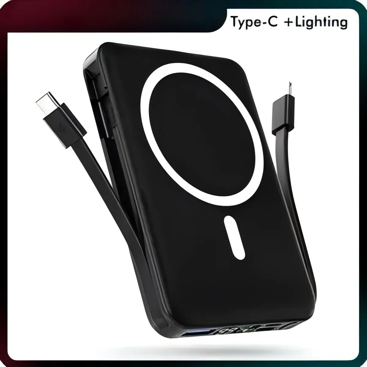 10000mAh Magnetic Power Bank – Portable Charger with Foldable Stand, LED Digital Display, Charge iPhone & Android Devices Simultaneously