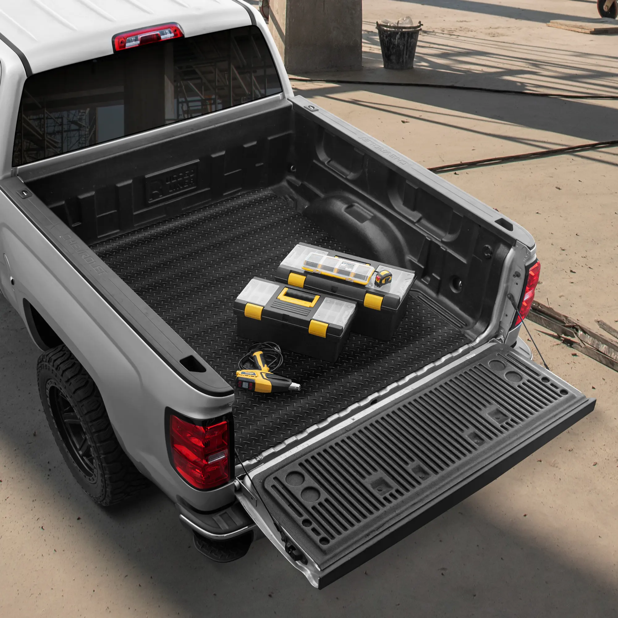 Motor Trend Utility Truck Bed Mat - All Weather Rubber Truck Bed Liner Mat Universal Size, Heavy Duty Protection for Your Truck,Van, or SUV, Pickup, Trim to Fit, Black, 4' x 6'