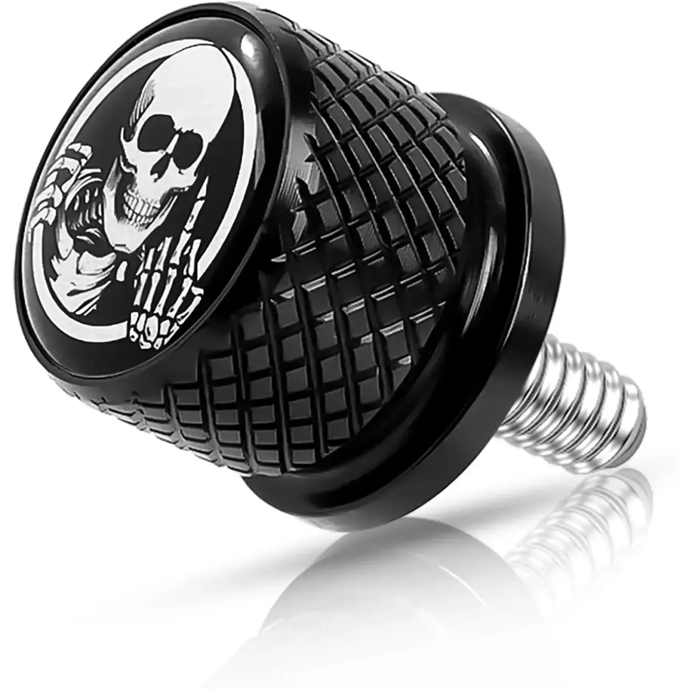 Motorcycle Stainless Knurled Fender Rear Seat Bolt Screw 1/4"-20 Thread for Harley Davidson Touring Sportster Softail Dyna CVO Fatbob Electra Glide Street Glide 1996-2025 Black