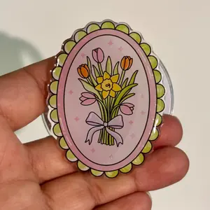 Flower Stamp Magnetic Grip, Bookish Gift, Reader Gift, Romance Reader Grip, sticky Compact Holder Stand pop socket Detachable Magnetic