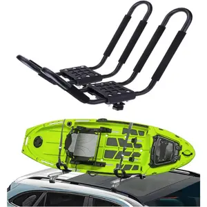Universal Kayak Roof Rack J-Bar Rack HD Kayak Carrier Holder Canoe Boat Surf Ski Board Roof Top Mounted on Crossbar for Car SUV Truck - Set of 2