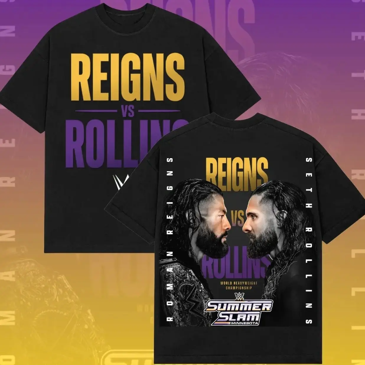 Roman Reigns vs Seth Rollins Shirt, Summerslam Shirt, WWE Shirt, WWE Merch, Gift For Wrestling Fans