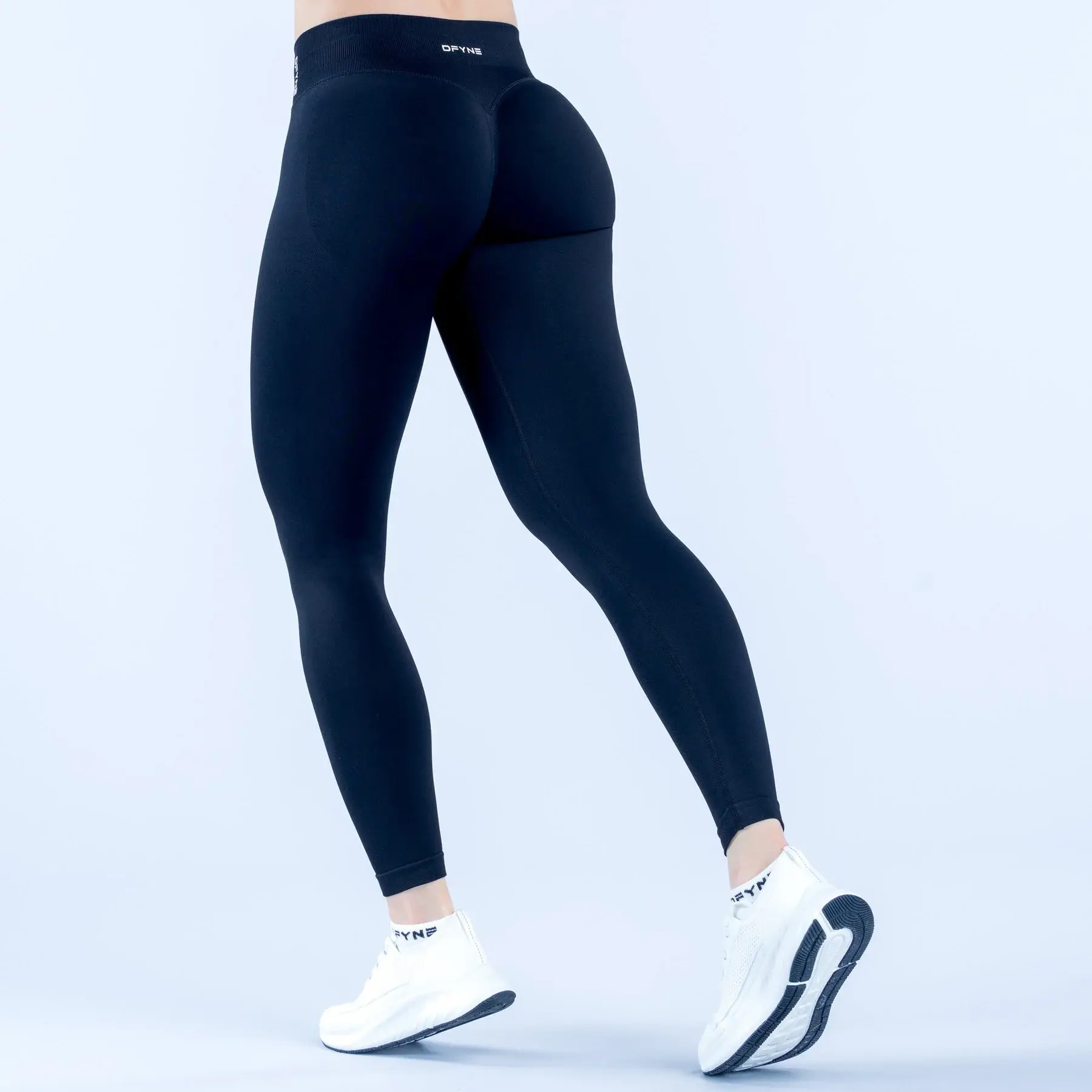 Dfyne Impact Scrunch Butt Lift Leggings for Women, Form-Fitting Seamless Athletic Tights with Ribbed Waistband for Gym & Yoga, Athletic Leggings, Form Fitting Activewear