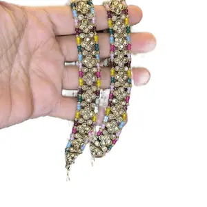 Anklets - Colorful Beaded Anklet with Floral Design, Ideal for Women, Perfect for Daily Wear and Special Occasions