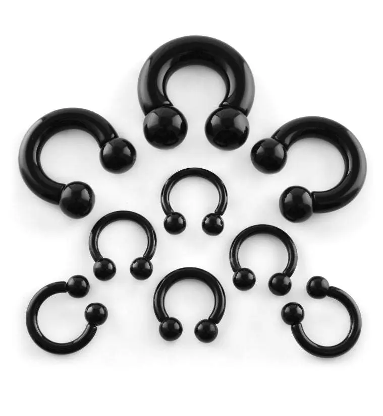 Black Acrylic Circular Barbell Black Acrylic Circular Barbell