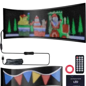 Synchronize Multiple Devil Eyes Light, 23''x5'' Full Color LED Eyes for Truck Windshield, Programmable LED Display for Car, Scrolling Led Light Sign for Car Window (1PCS)