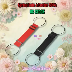 [Yours Truly Decor] BOGO: Buy 1 Get 1 Free Elastic Luggage Straps - Adjustable Add a Bag Travel Belt Bungee (Get 4 Straps Total - Black & Red)