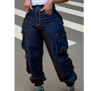 Plus size Women's stretch jeans high waisted work pants