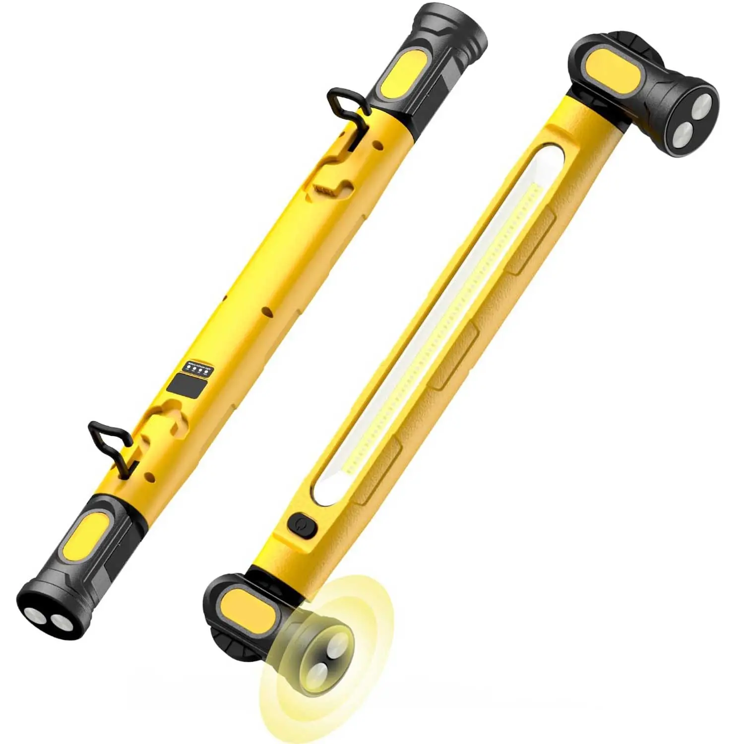 3000LM Magnetic LED Work Light Bar, 5200mAh Rechargeable Camping Lamp Cordless Hood Light, 3 Color Modes and 360 Degree Adjustable Can Attached to Any Metal Portable Light for Car Repair Inspection Garage Workshop Emergency and Mechanic, Lighting 10h Max