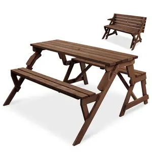Best Choice Products 2-in-1 Outdoor Interchangeable Wooden Picnic Table/Garden Bench for w/ Umbrella Hole Best Choice Products 2-in-1 Outdoor Interchangeable Wooden Picnic Table/Garden Bench for w/ Umbrella Hole