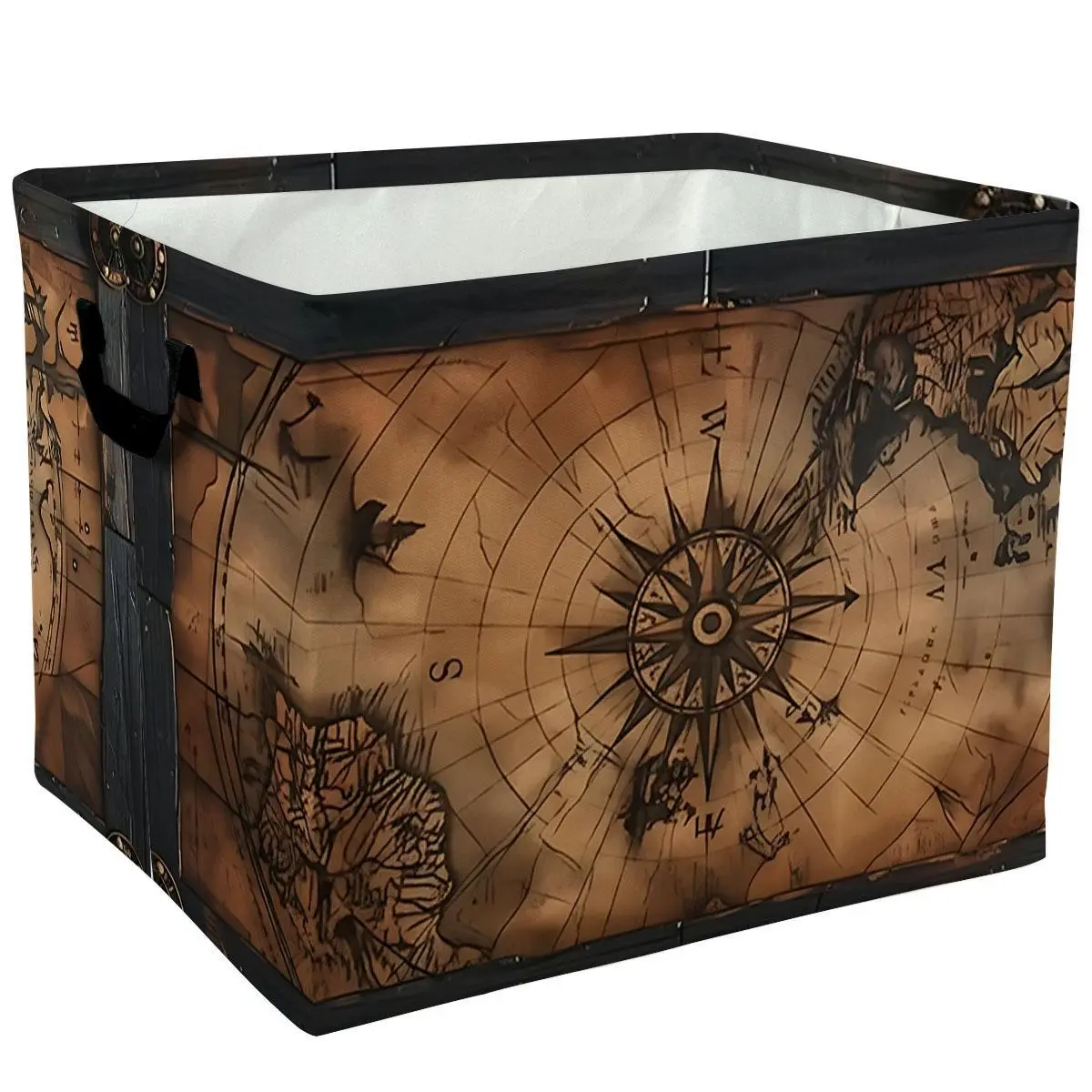 Vintage Nautical Compass Map Storage Baskets Storage Boxes Home Decor Storage Clothes Organization And Storage Home Decor Storage Holiday Gifts，Organizer For Toys，Books，Laundry Baskets