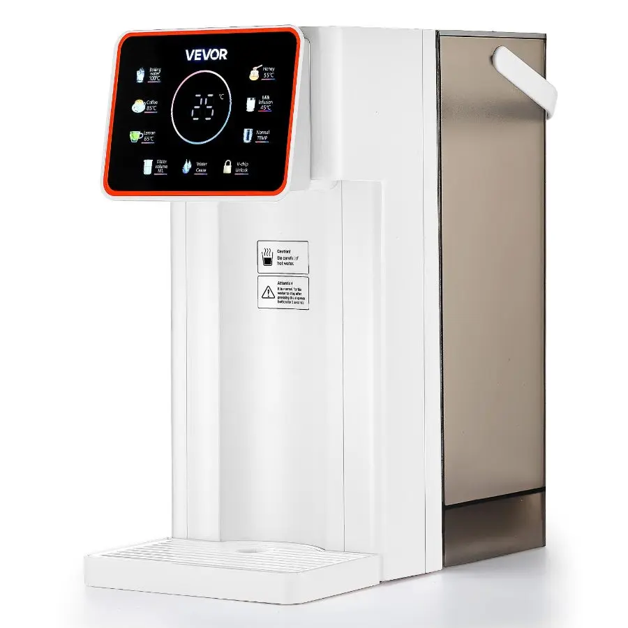 VEVOR Countertop Automatic Instant Boiling Drink Dispenser Machine - 6 Adjustable Temperatures, 7 Water Volumes, 101oz Removable Tank, Quick Heating, Touchscreen, Child Lock, Home Kitchen Appliance