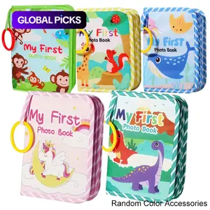 Baby's My First Photo Book with Mirror, 1 Count Soft Cloth Baby Photo Book Toy, Personalized 1st Birthday Gift for Newborns and Toddlers