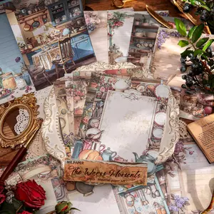 Kitchen Themed Material Paper, 20pcs/set Exquisite Colorful Vintage Style Paper, DIY Decorative Paper for Scrapbooking & Journal Making, Scrapbook Materials