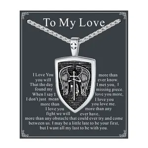 FaithHeart Shield Archangel St. Michael Protection Necklace Stainless Steel Perfect Gift