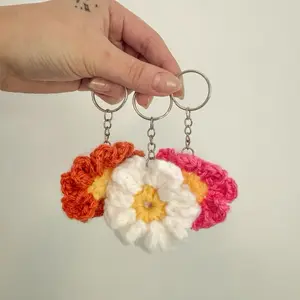 crochet flower keychain