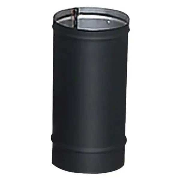 Heat-Fab 2804B Matte Black Metal Stove Pipe - 22 Gauge, 8 x 18 in, Male and Female Ends, Pre-Drilled Screw Holes (For Chimney Fire Use)