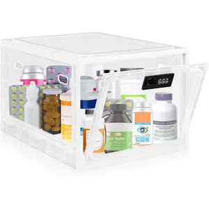 Medicine Lock Box for Safe Medication Premium Lockable Storage Organizer Bin with Combination Code for Fridge Food Snacks Phone Tablet Jail Home Office Storage
