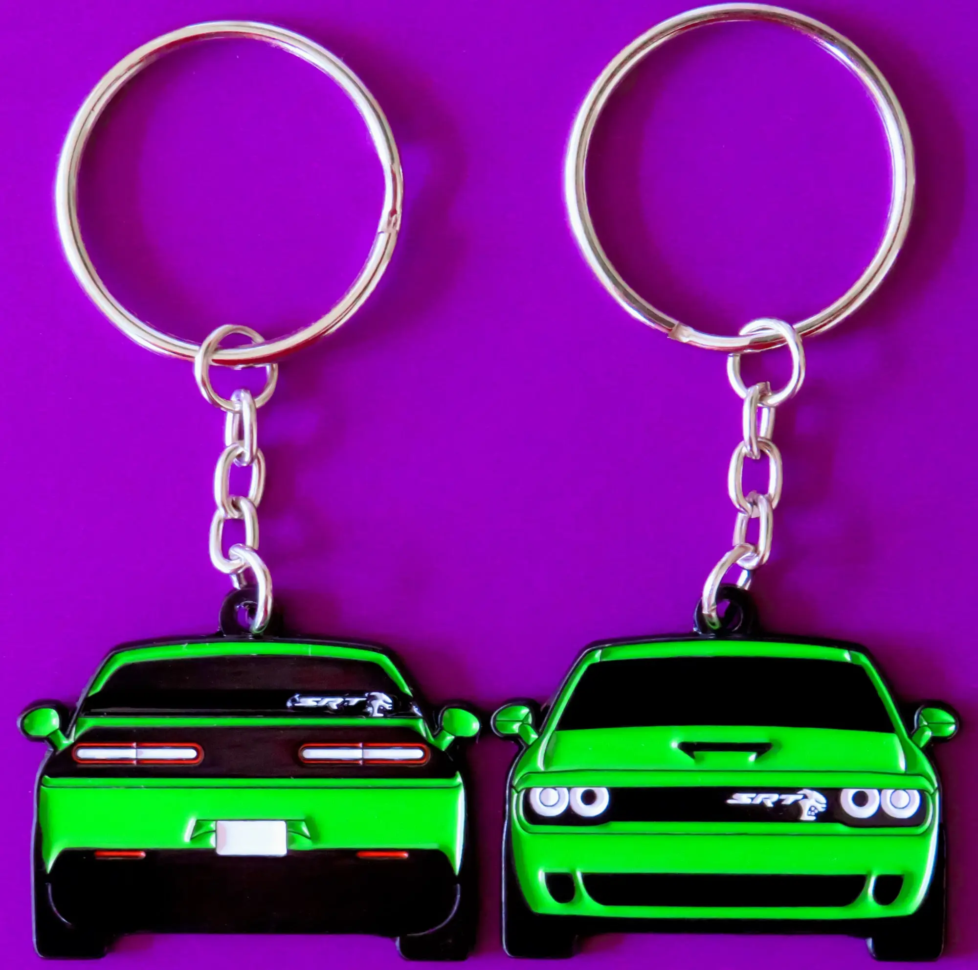 Keychain For Challenger Hellcat 2-Sided Key Ring Makes For A Unique and Cool Gift For Boyfriend Car Guys, Fans, Enthusiasts Dad, Friend, Him, Her & More