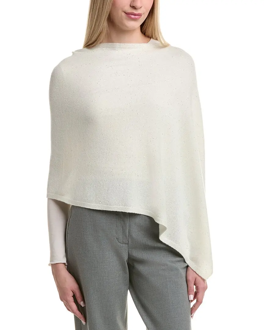 sofiacashmere Reverse Jersey Sequin Wool & Cashmere-Blend Poncho
