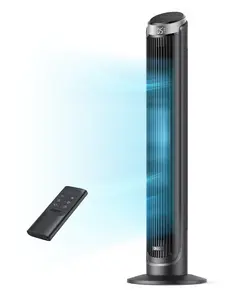 DREO Tower Fan for Bedroom, 90° Oscillating Cooling Fan, 5 Speeds, 4 Modes with 26ft/s Air Velocity, 28dB Quiet, 12H Timer, Remote & Touch Control, 40" Standing Floor Fan for Home Office, Black