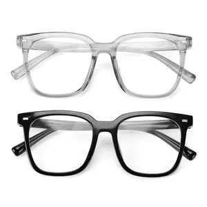 Blue Light Blocking Glasses for Women Men, Fashion Cool Glasses with 2 Pack Magnetic Clip on Lens, Gaming TV Phone Glasses