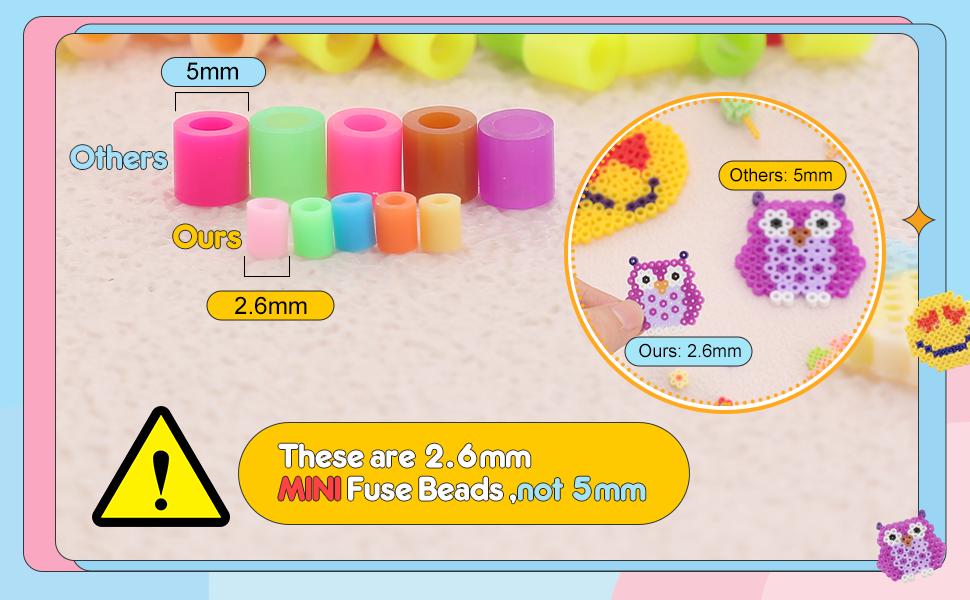 Lenwen 52000 Pcs Fuse Beads 96 Colors 2.6 mm Tiny Mini Fuse Beading Melty Beads with Pegboards Creative Refill Set Art Crafts for Girls Kids Beginners DIY Art Beading Party